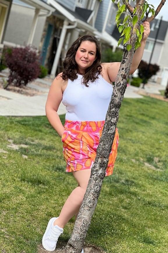 Ultra High-Waisted Piped Nylon Short Product Image