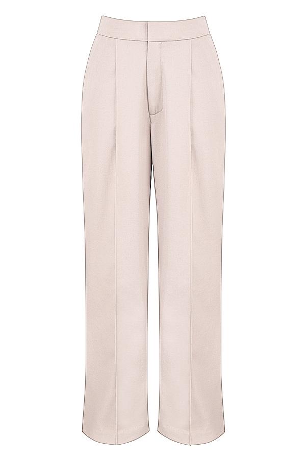 Alivia  beige loose fit trousers Product Image