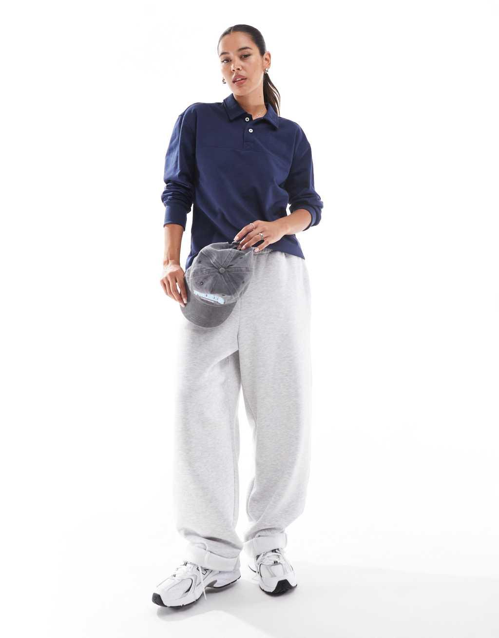 The North Face Heritage long sleeve rugby T-shirt in summit navy Product Image