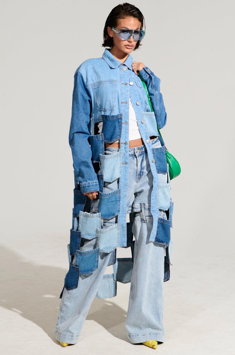 BRAXTON DENIM POCKET TRENCH Product Image