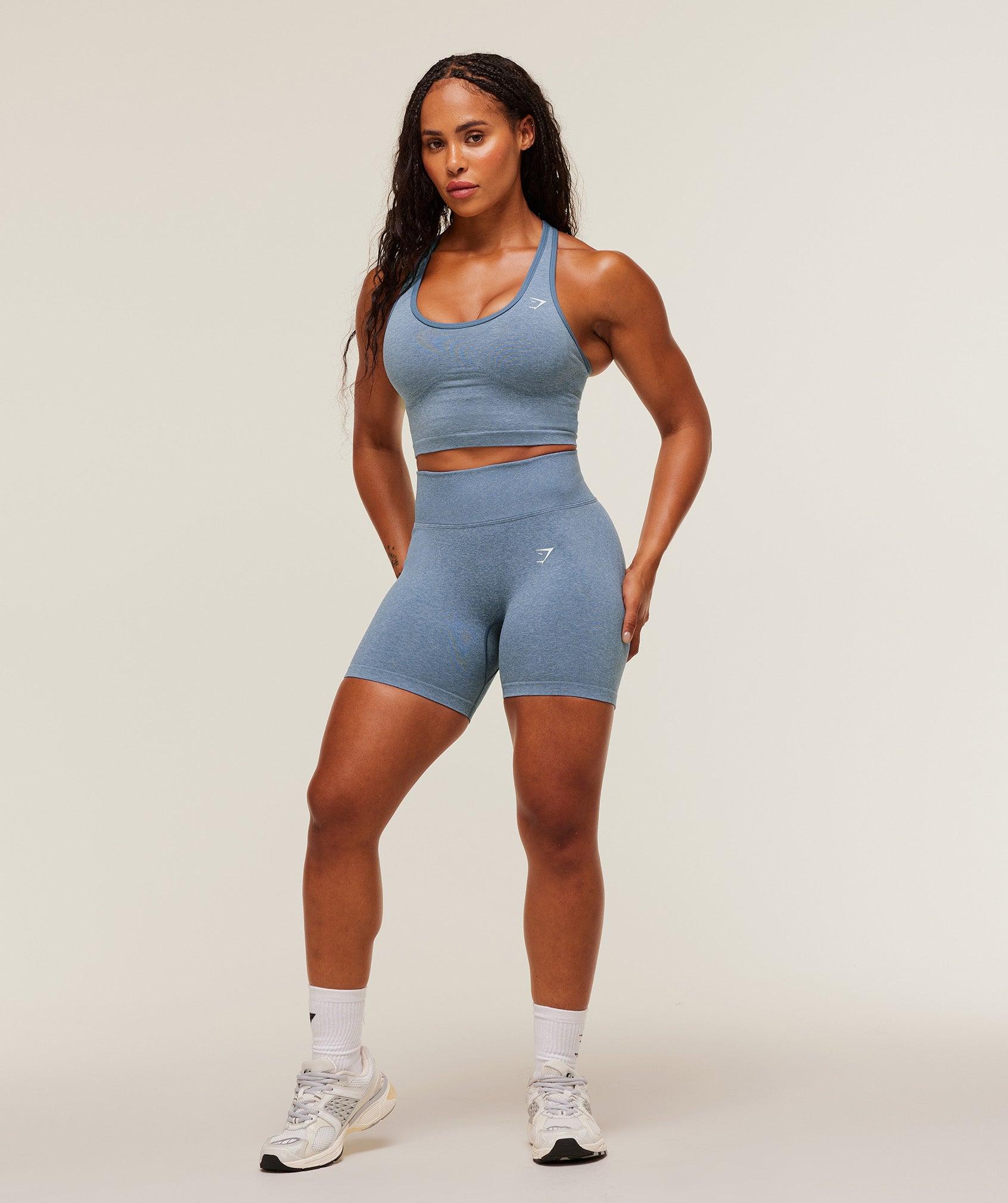Gymshark Lift Seamless Shorts - Worn Blue/Peri Blue Marl Female Product Image
