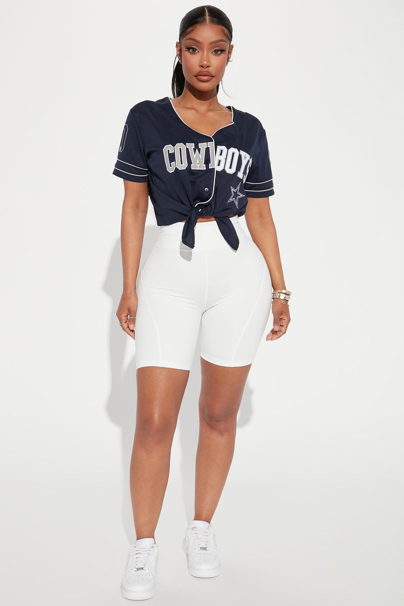 Dallas Cowboys Tie Front Top - Navy Female Product Image