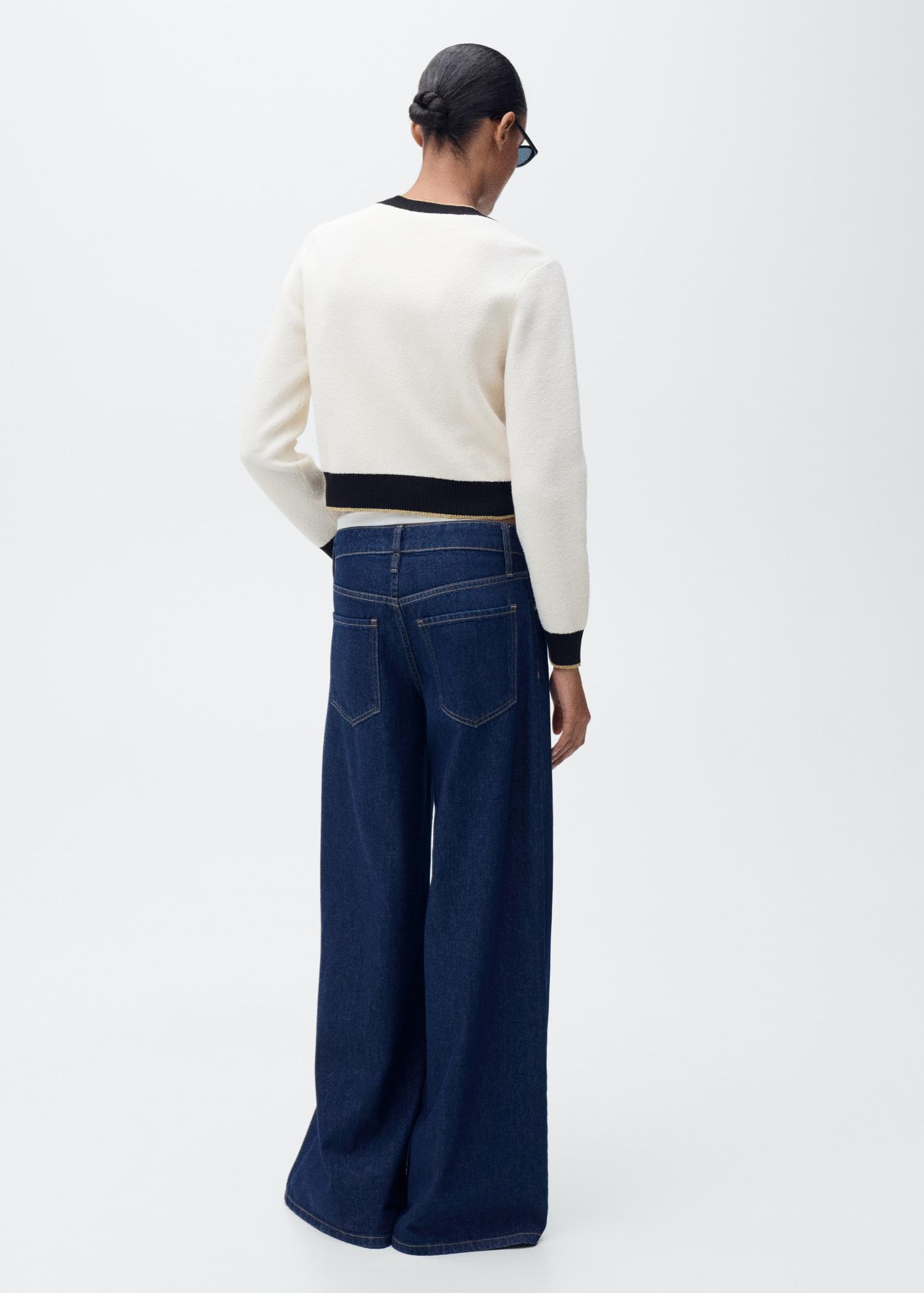 Knitted cardigan with double trim - Women | MANGO USA Product Image