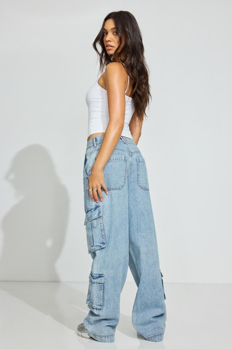Low Rise Baggy Cargo Jeans Product Image