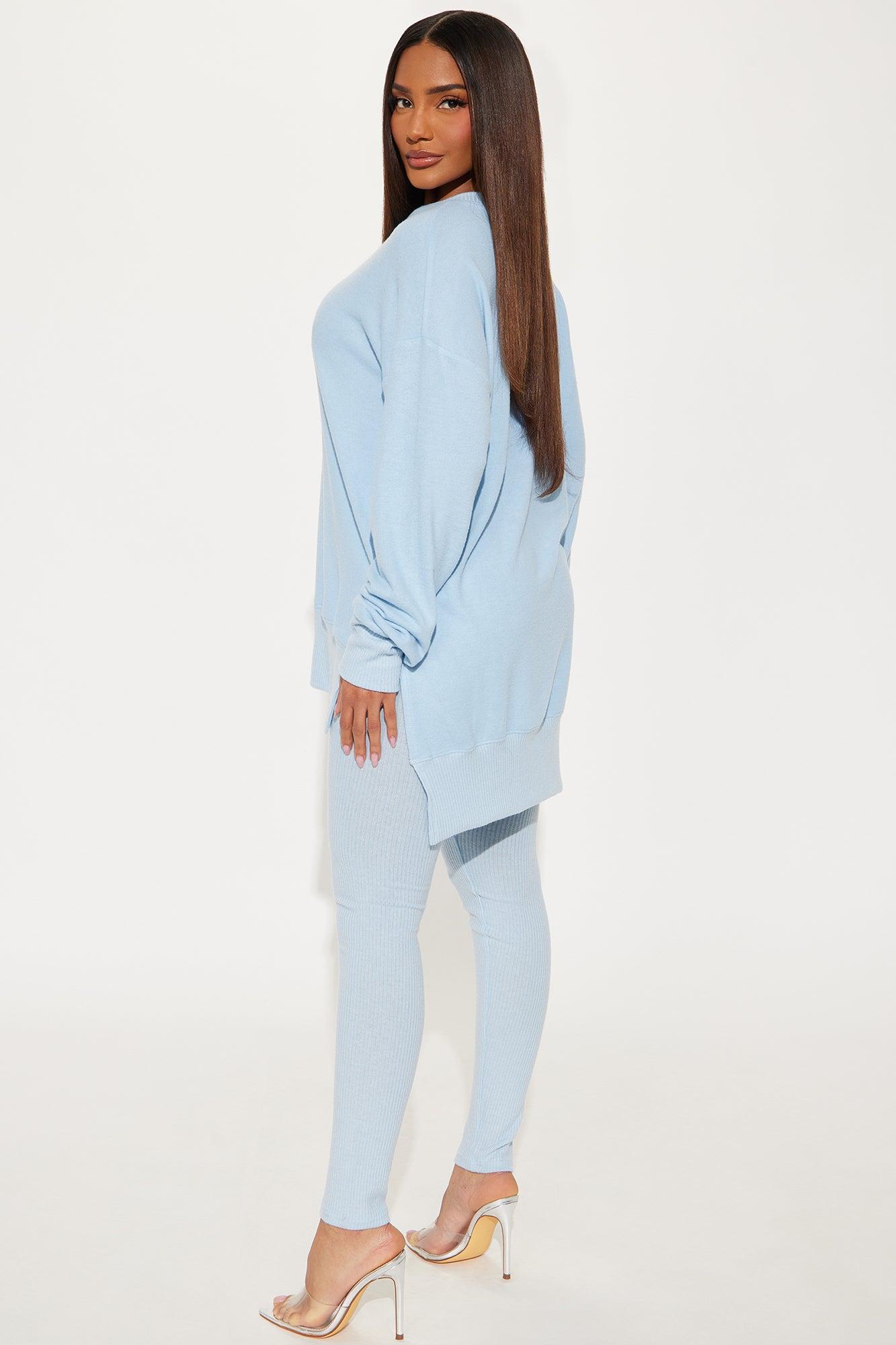 The Perfect Cozy Legging Set - Light Blue Product Image