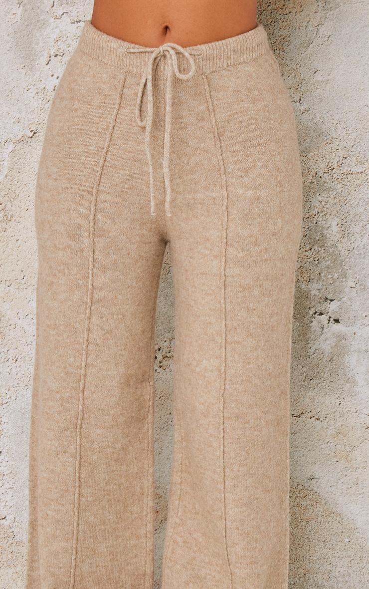 Petite Pebble Knitted Seam Detail Wide Leg Pants Product Image