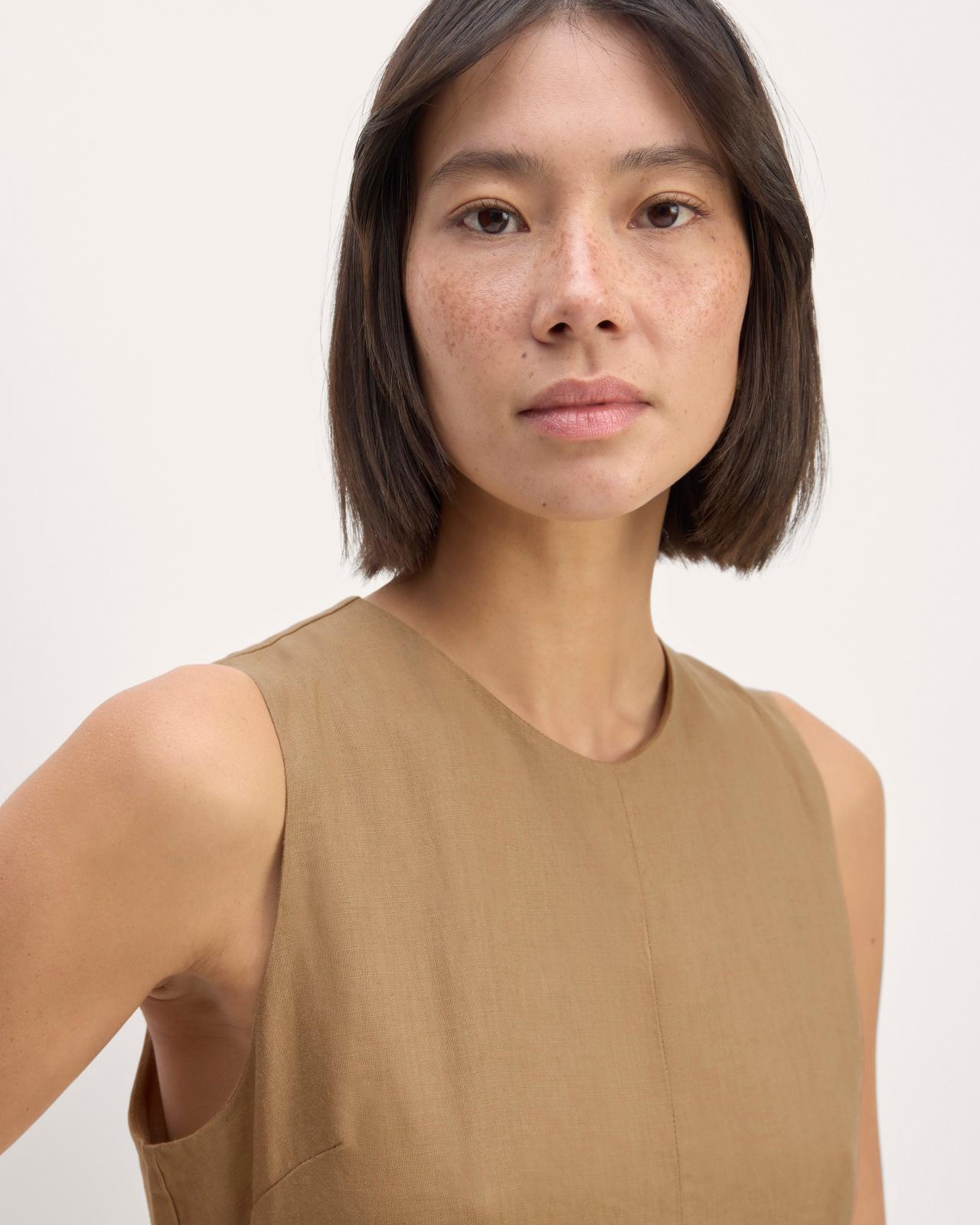 The Linen Belted Midi Dress Product Image