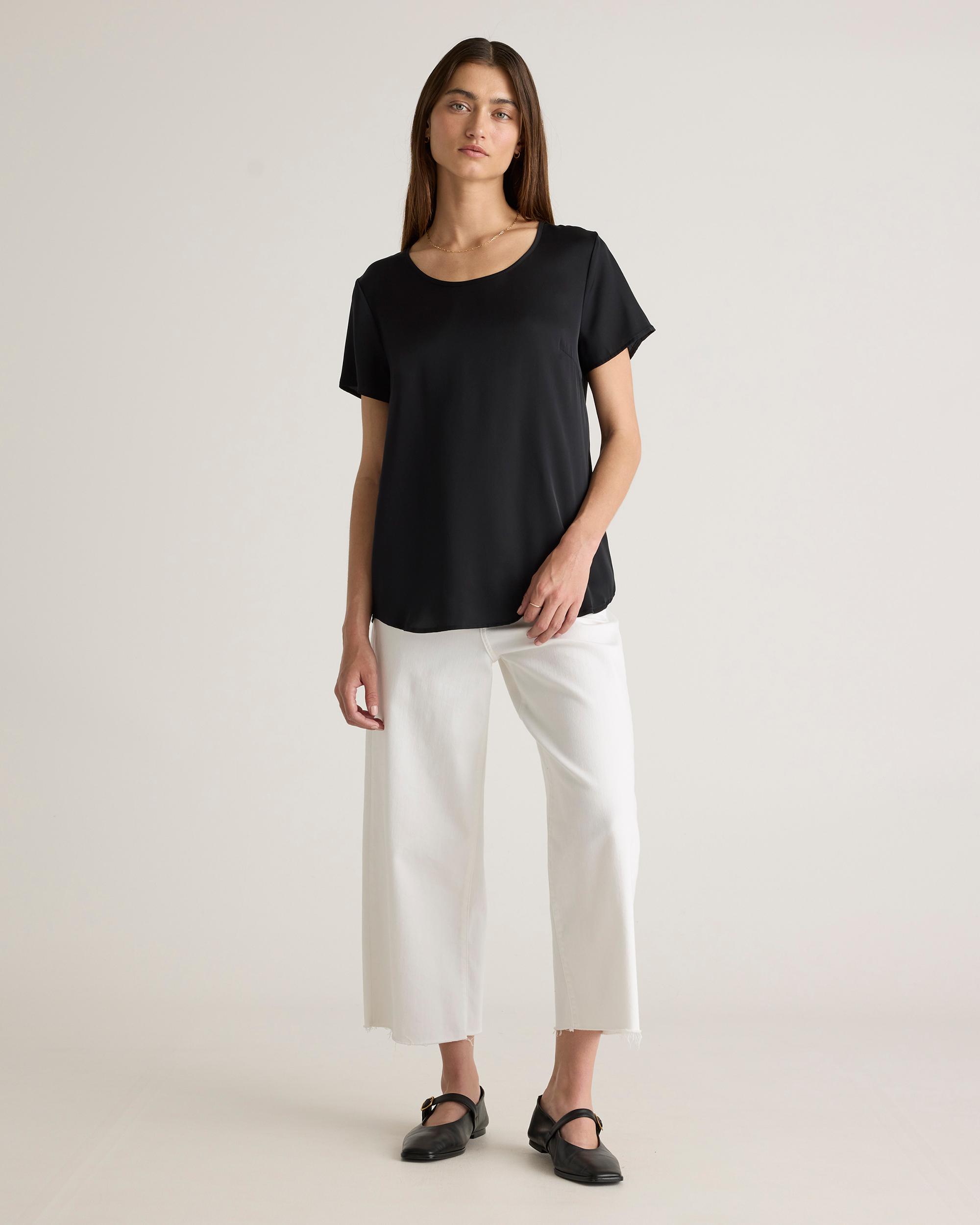 Quince | Women's 100% Washable Silk Stretch T-Shirt Size XS Product Image