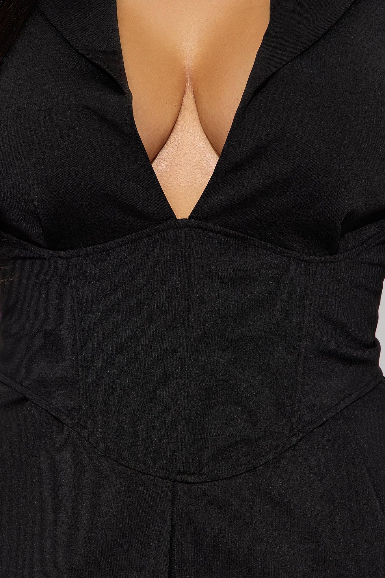 Get Down To Business Corseted Blazer - Black Female Product Image