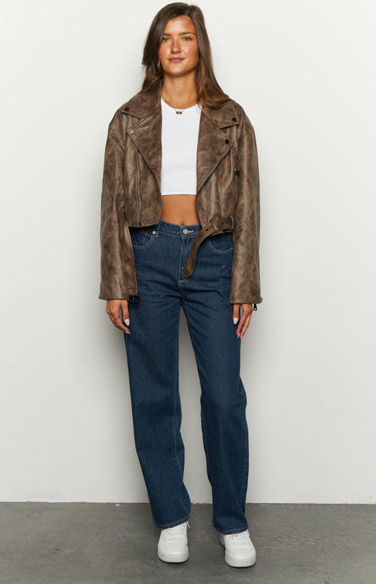 Abrand Kaley Slouch Blue Denim Jeans Product Image