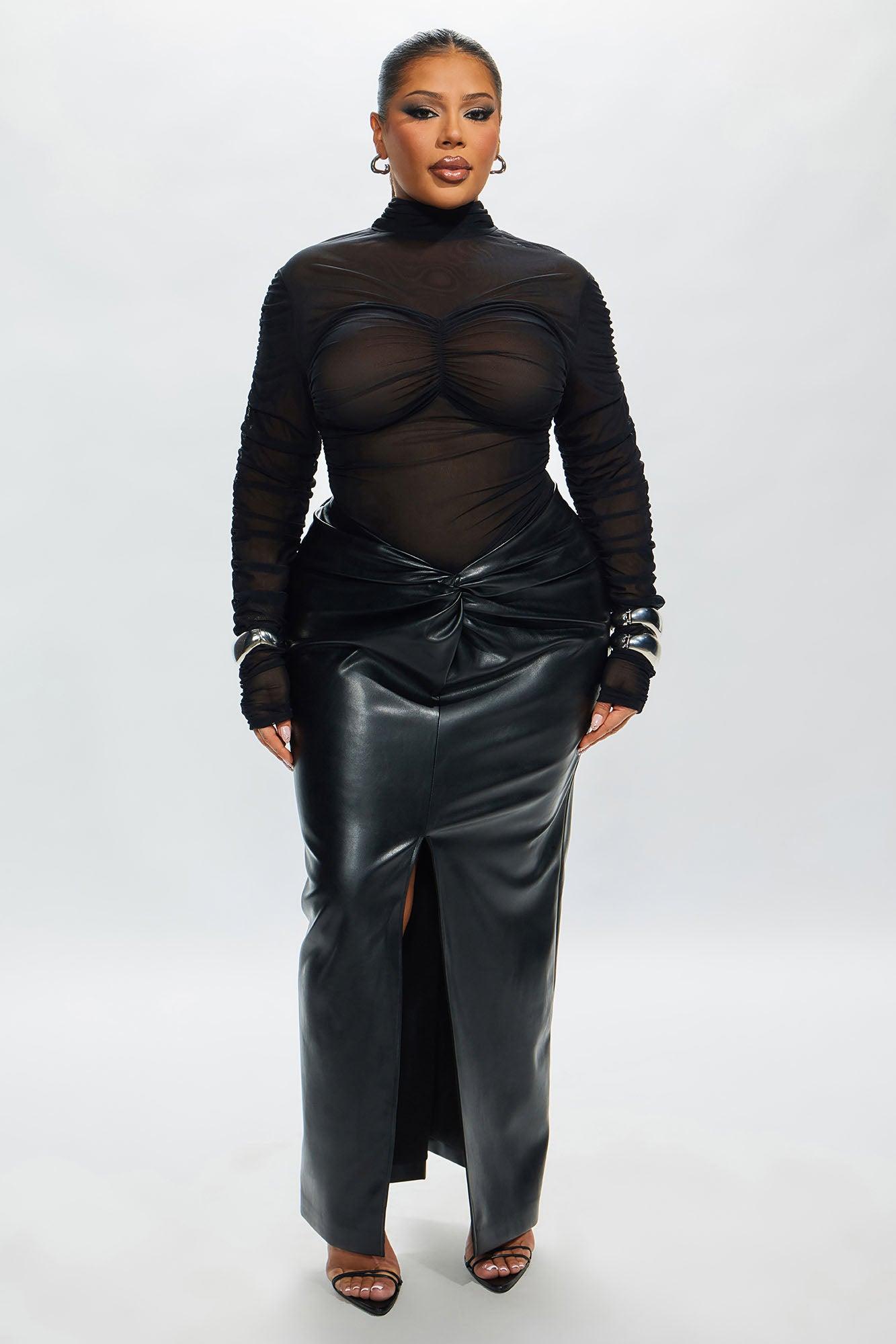 Madeline Sheer Ruched Top - Black Product Image