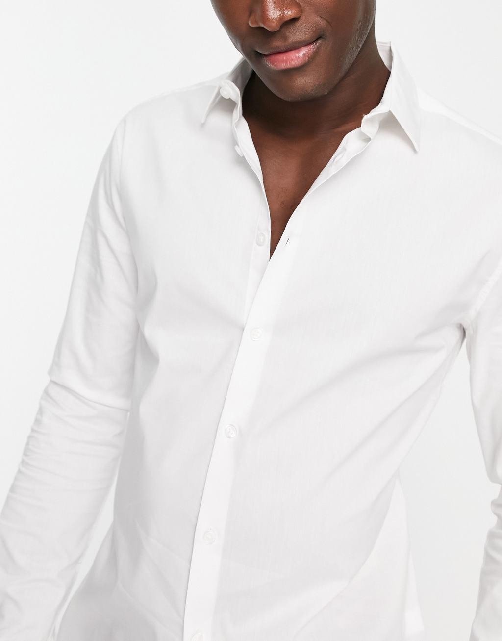 ASOS DESIGN stretch slim fit work shirt Product Image