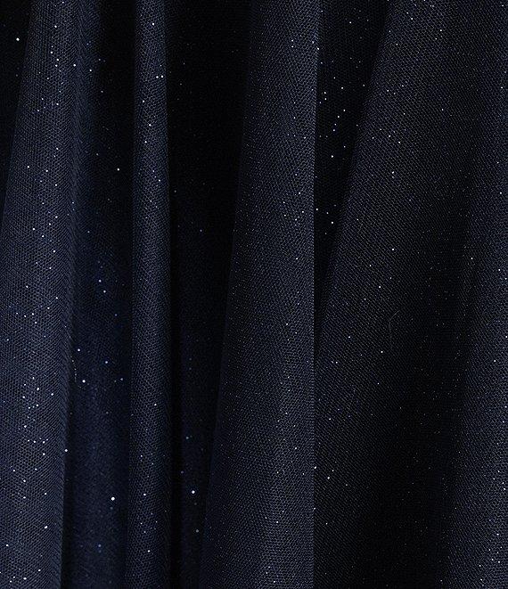 Pear Culture Strapless Lace-Up Back Asymmetrical Mesh Dress Product Image