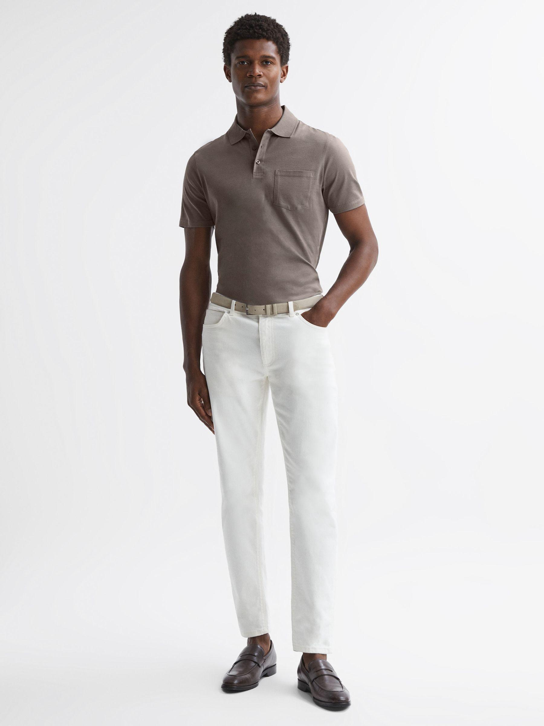 Short Sleeve Polo T-Shirt in Dove Grey Product Image