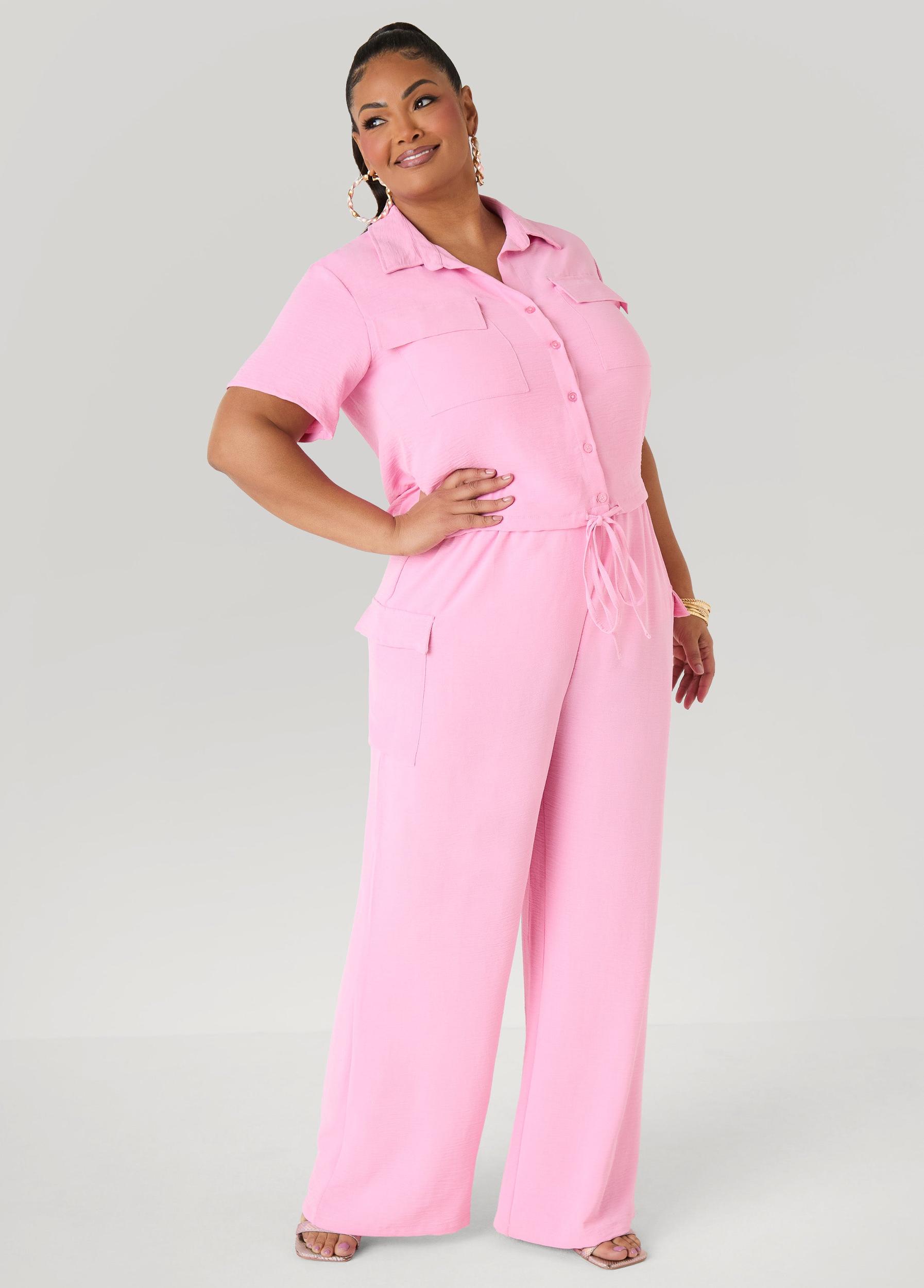 Drawstring Cropped Shirt Product Image