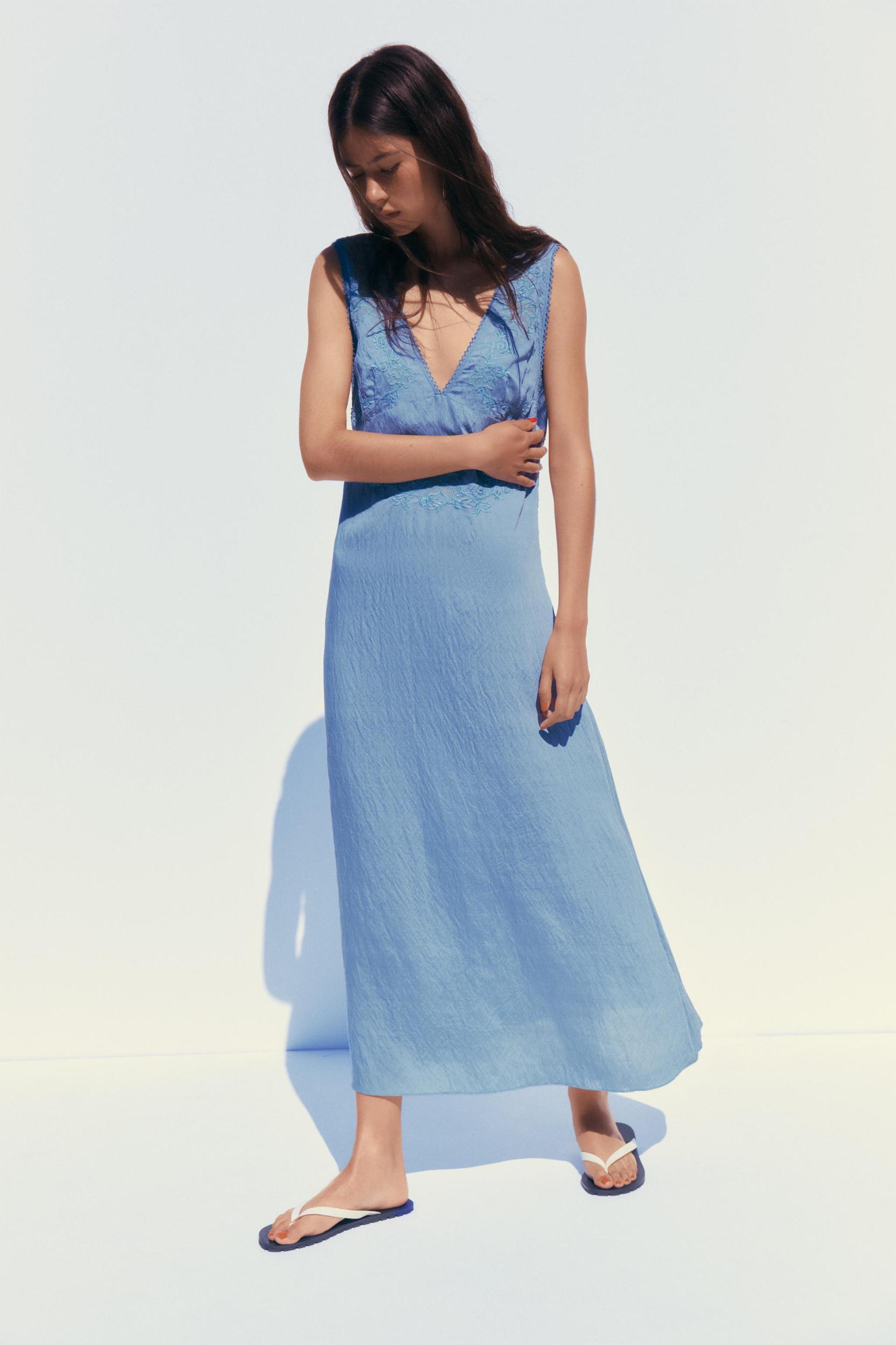 EMBROIDERED MIDI DRESS Product Image