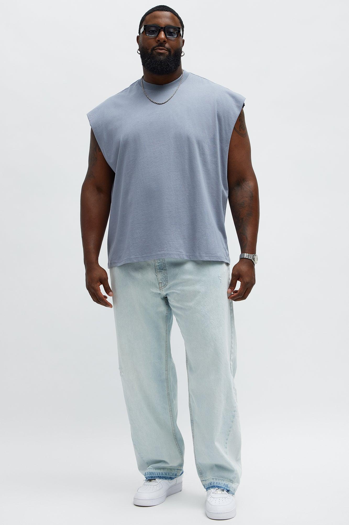 Relaxed Heavyweight Muscle Tee - Grey Product Image