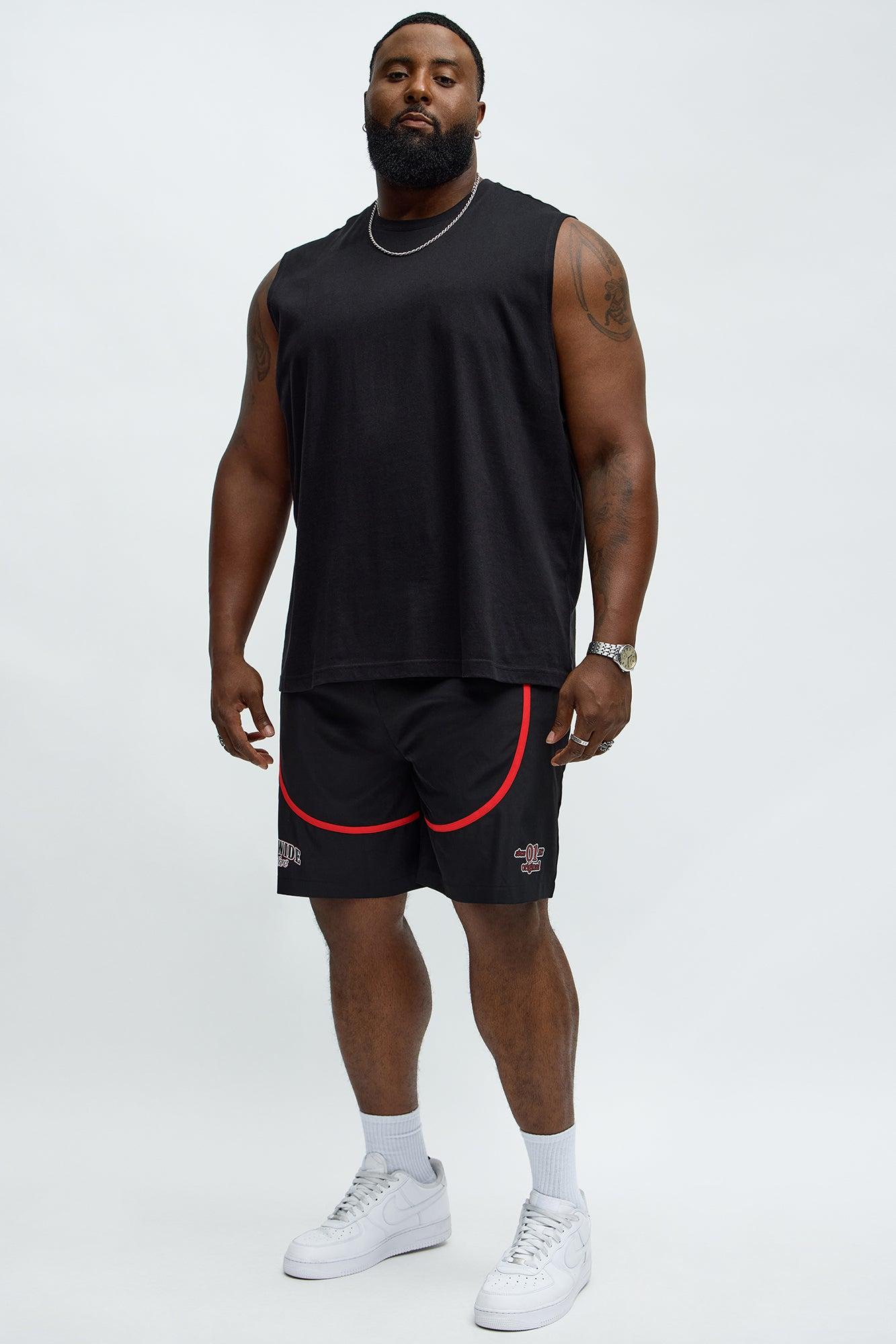 Relaxed 83 Contrast Binding Shorts - Black Male Product Image