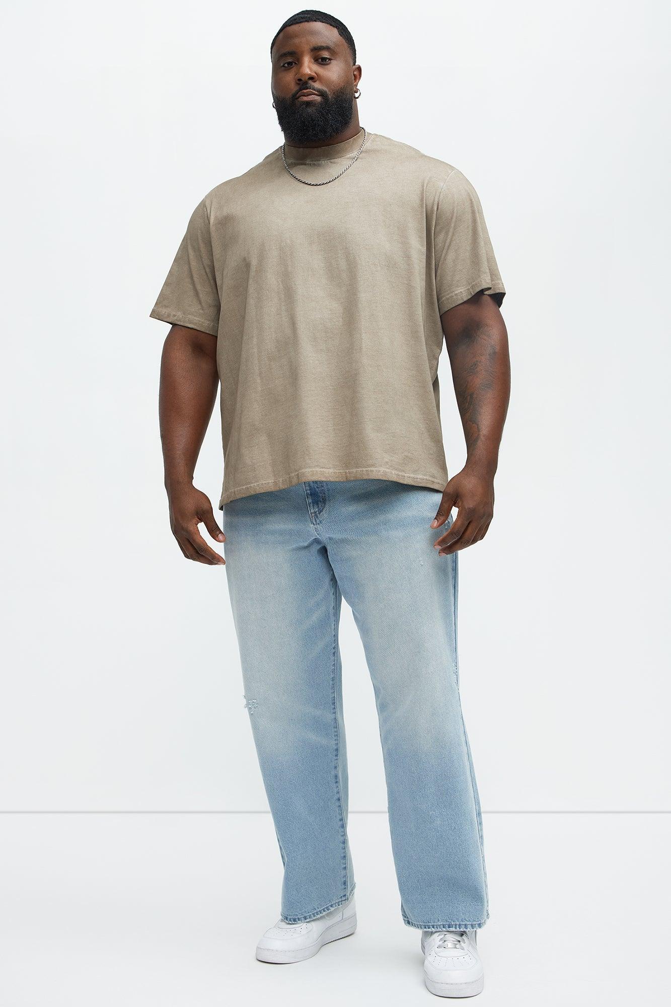Tinted Wash Oversized Heavyweight Short Sleeve Tee - Brown Product Image