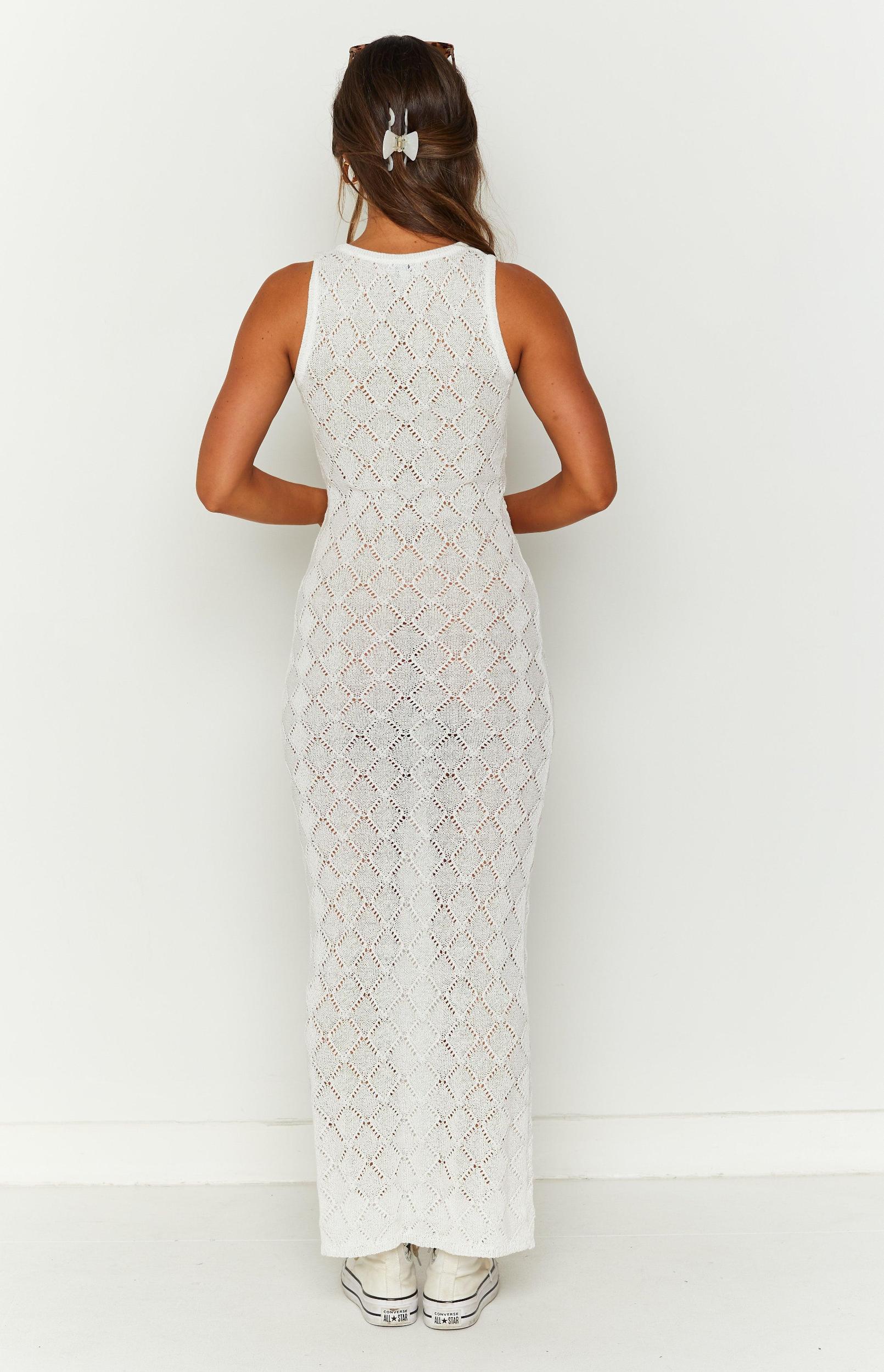 Piper White Knit Maxi Dress Product Image