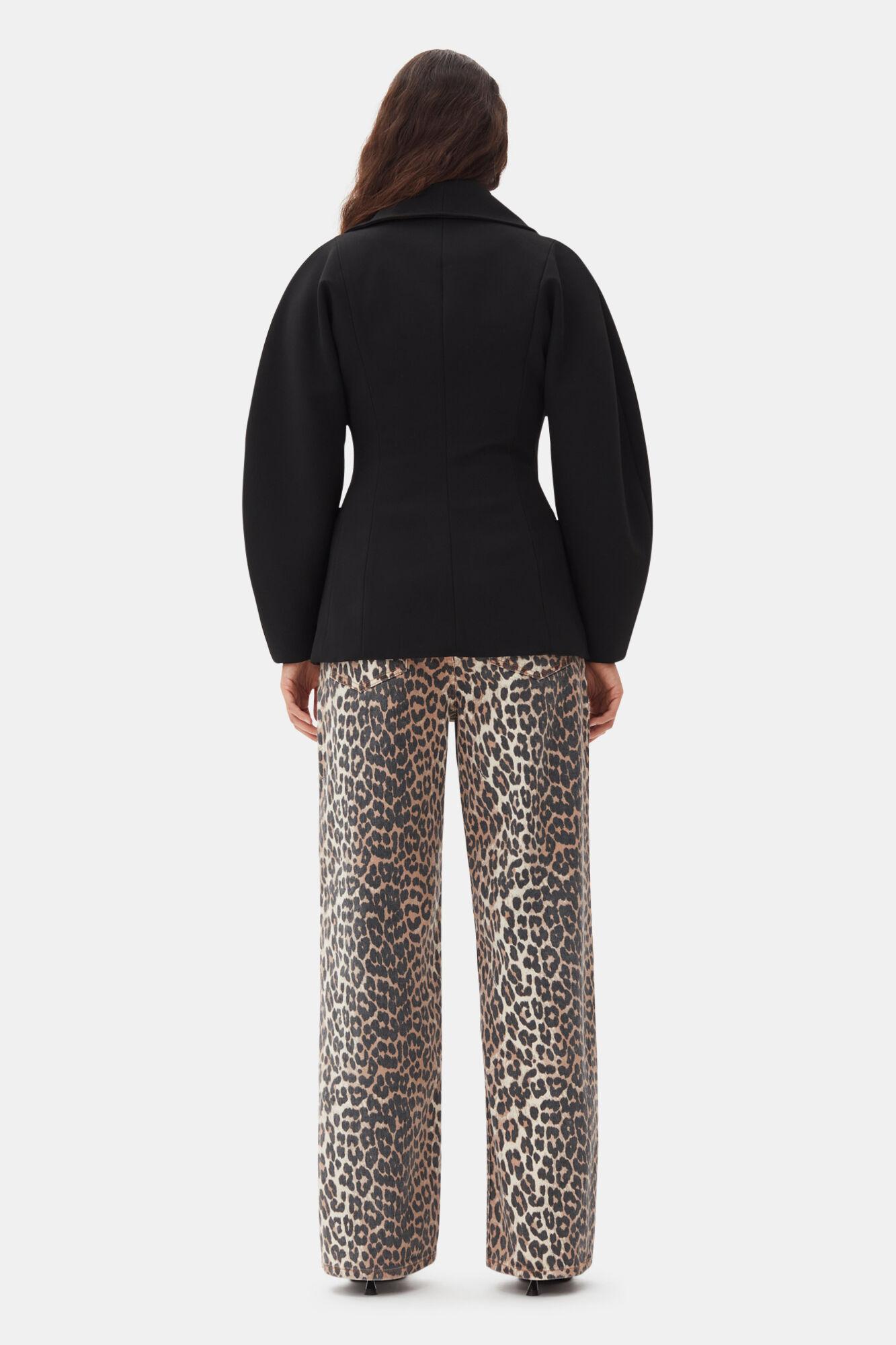 Black Bonded Crepe Curve Sleeve Jacket Product Image