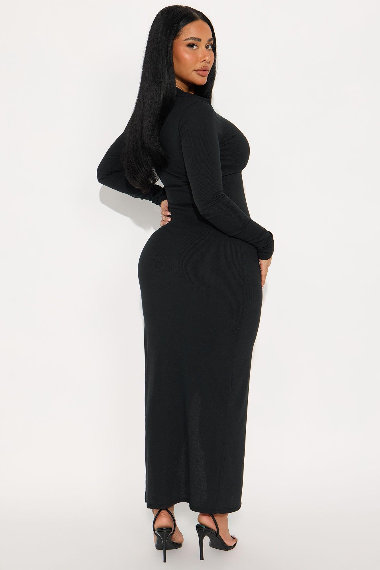 Drew Ribbed Maxi Dress - Black Female Product Image