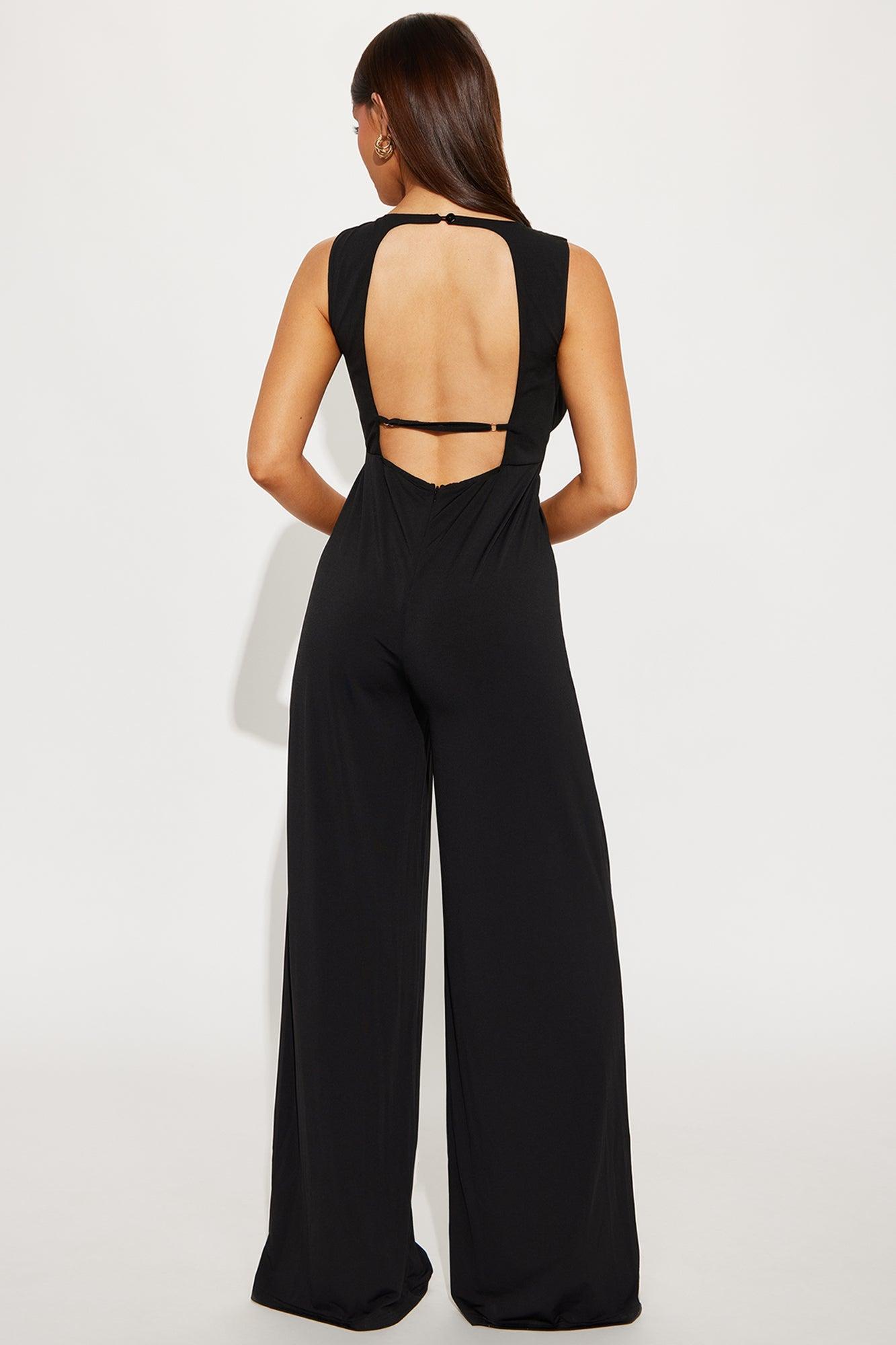 Selene Sleeveless Wide Leg Jumpsuit - Black Product Image