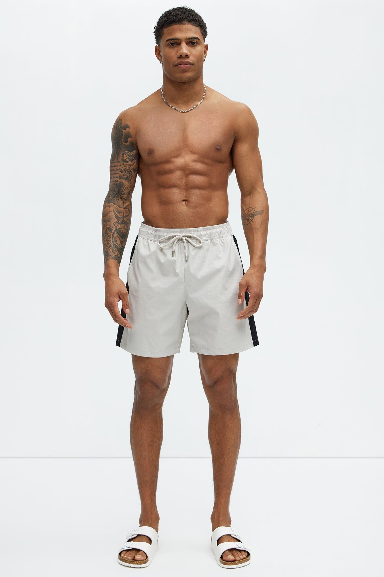 Contrast On The Side Swim Classic Trunk - Grey/combo Product Image