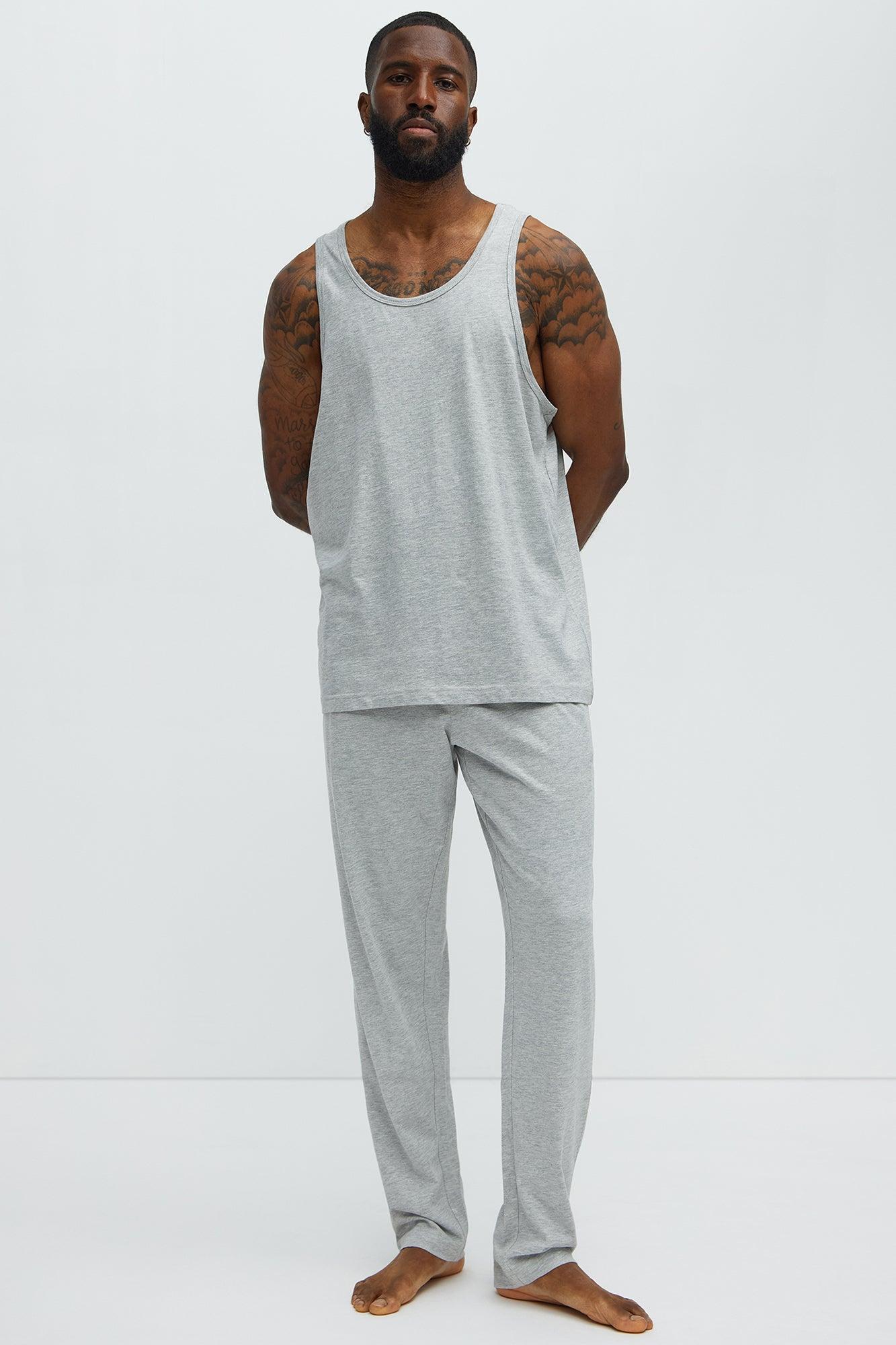 Essential Cotton Lounge Tank - Heather Grey Product Image