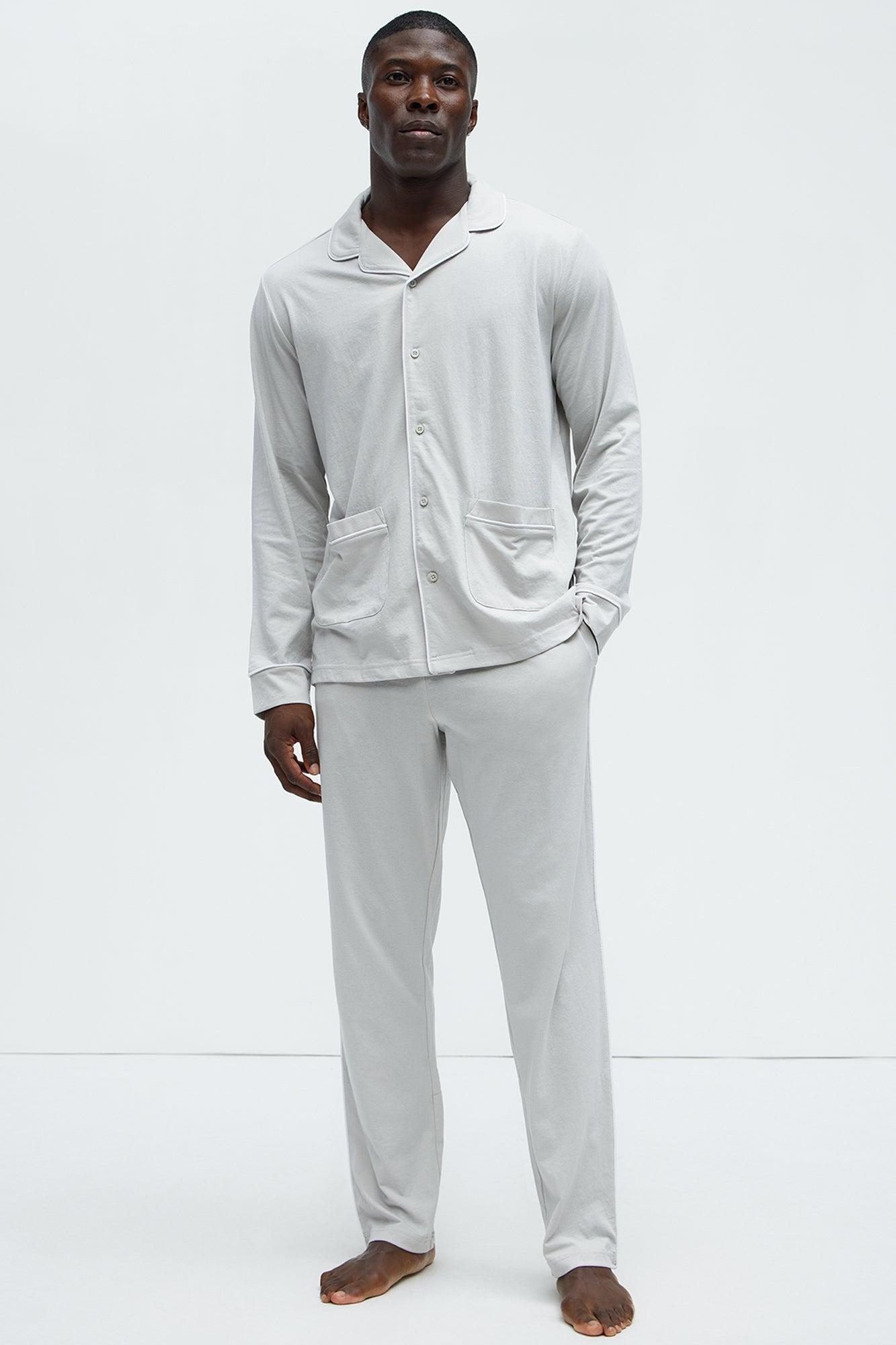 Modern Relaxed Pajama Long Sleeve - Grey Product Image