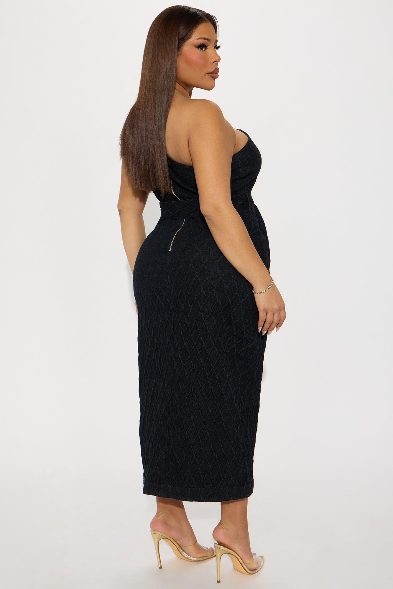 Pretty Woman Denim Maxi Dress - Dark Wash Product Image