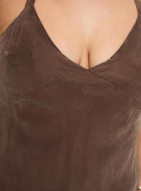 Laurette Maxi Dress Brown Curve Product Image