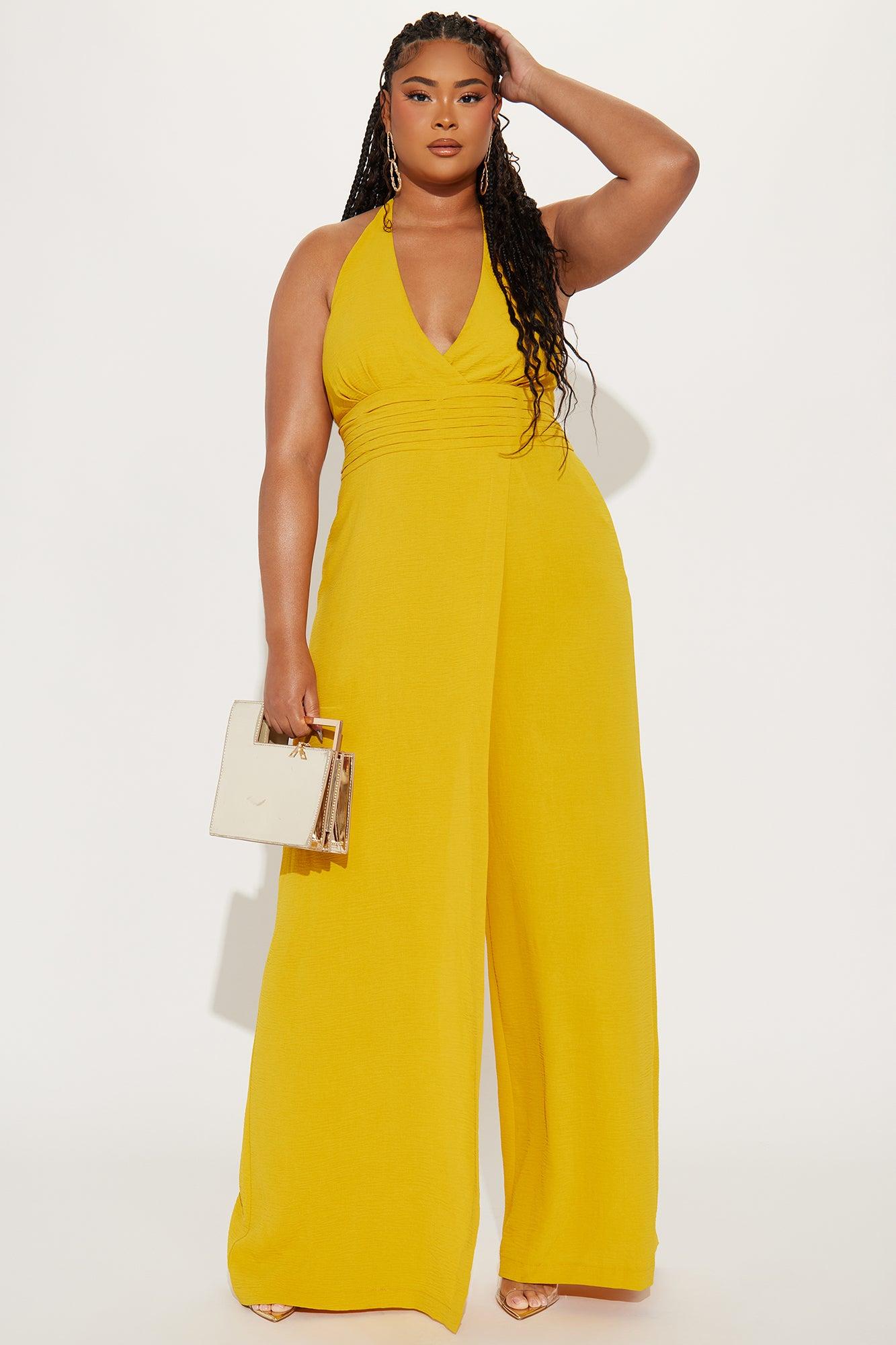 Light Up The Room  Jumpsuit - Mustard Product Image