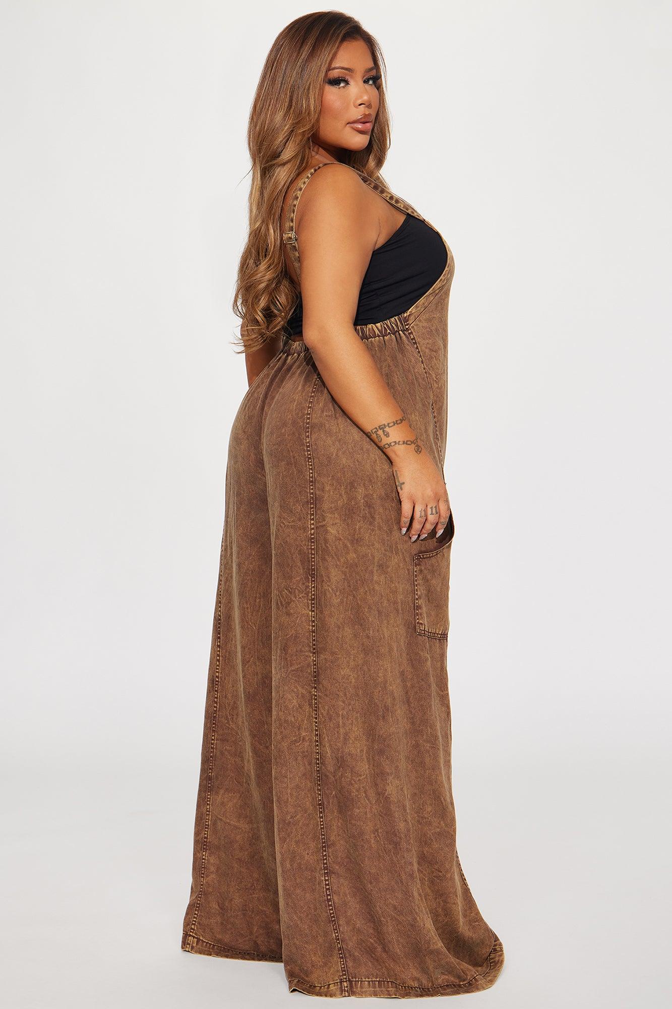 Katarina Washed Jumpsuit - Brown Product Image