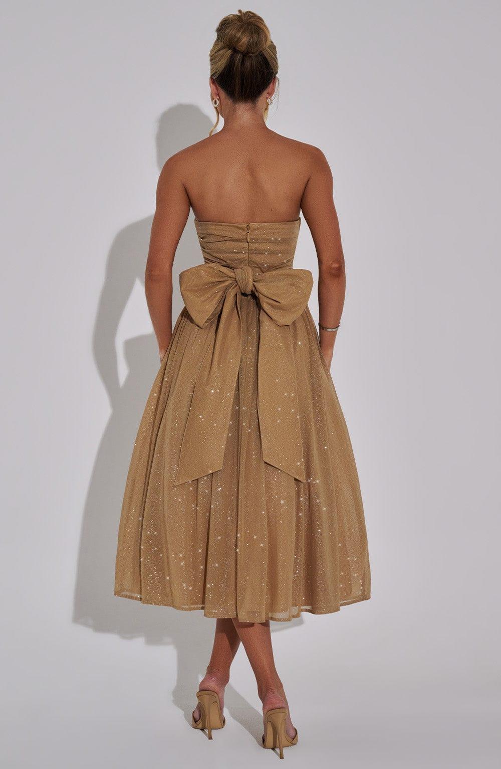Marissa Midi Dress - Gold Sparkle Product Image