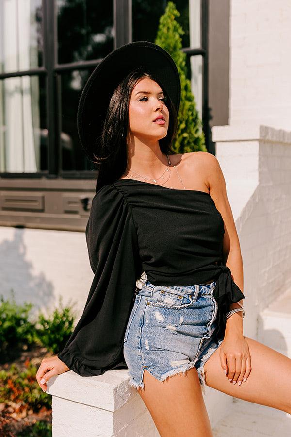 After Hours Party One Shoulder Top in Black Product Image