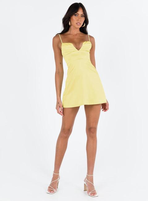 Della Mini Dress Butter Yellow Product Image