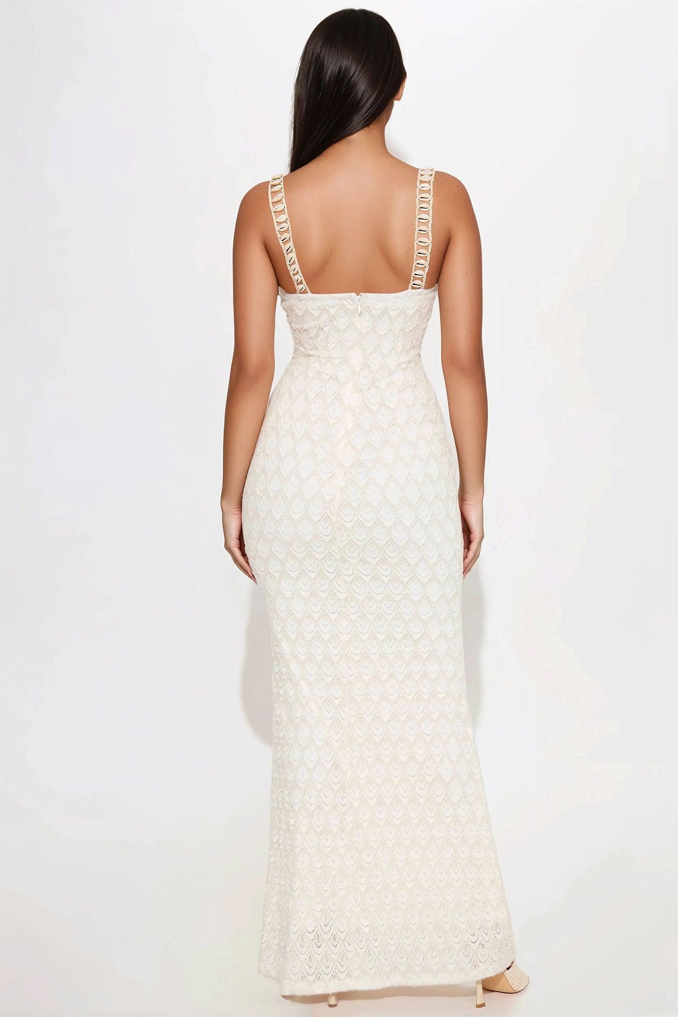 Seashell Serenity Maxi Dress - Cream Product Image
