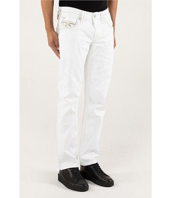 Rock Revival Justin Inverted-Fleur-De-Lis Pocketed Straight-Leg Jeans Product Image