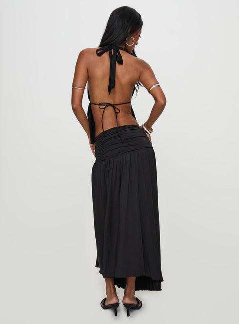 Gezabele Asymmetrical Maxi Skirt Black Product Image