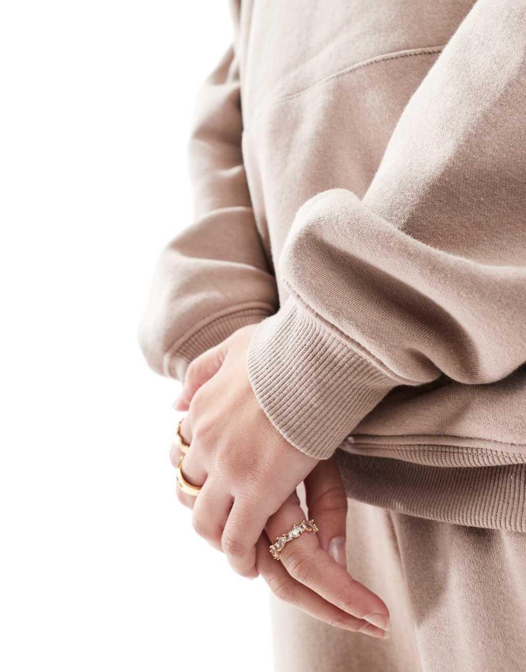 Cotton On classic fleece hoodie in mocha - part of a set Product Image