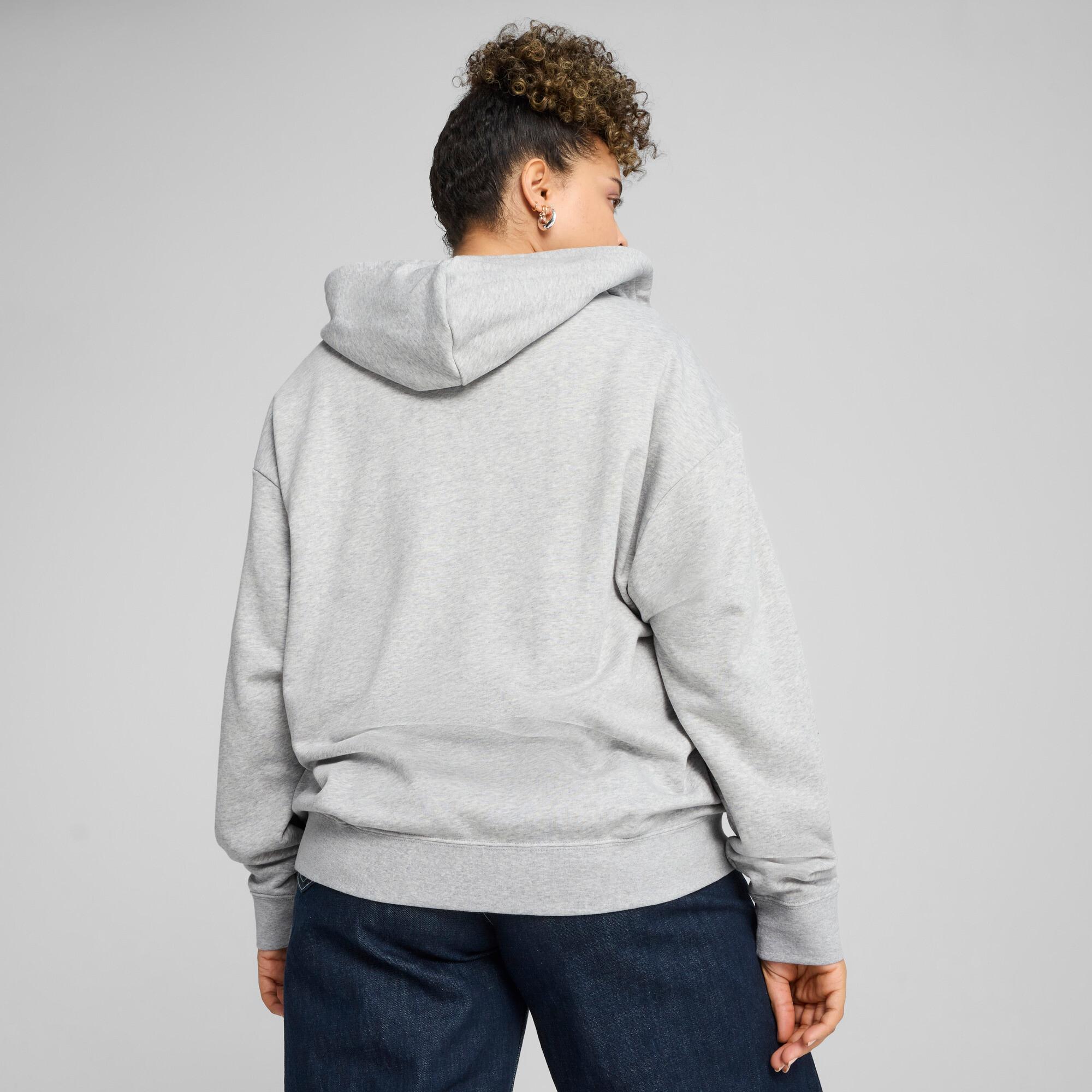 PUMA Essentials Small No. 1 Logo French Terry Women's Comfort Full-Zip Hoodie in Grey Product Image