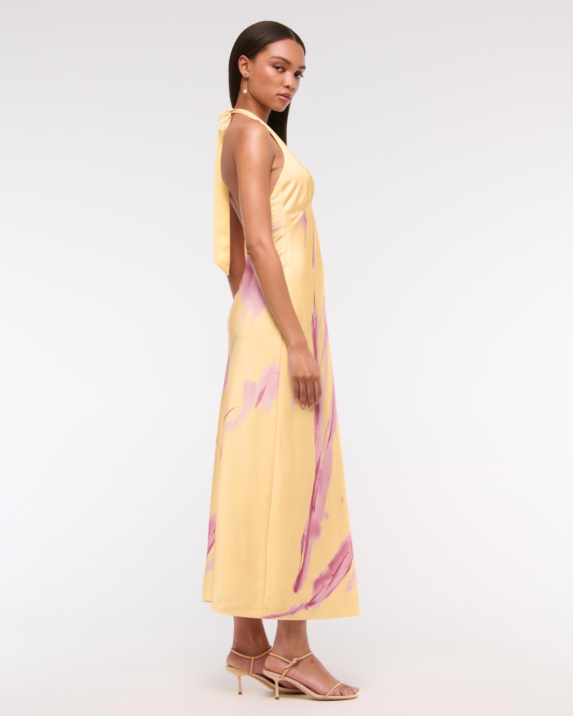 The A&F Julia Slip Halter Maxi Dress Product Image
