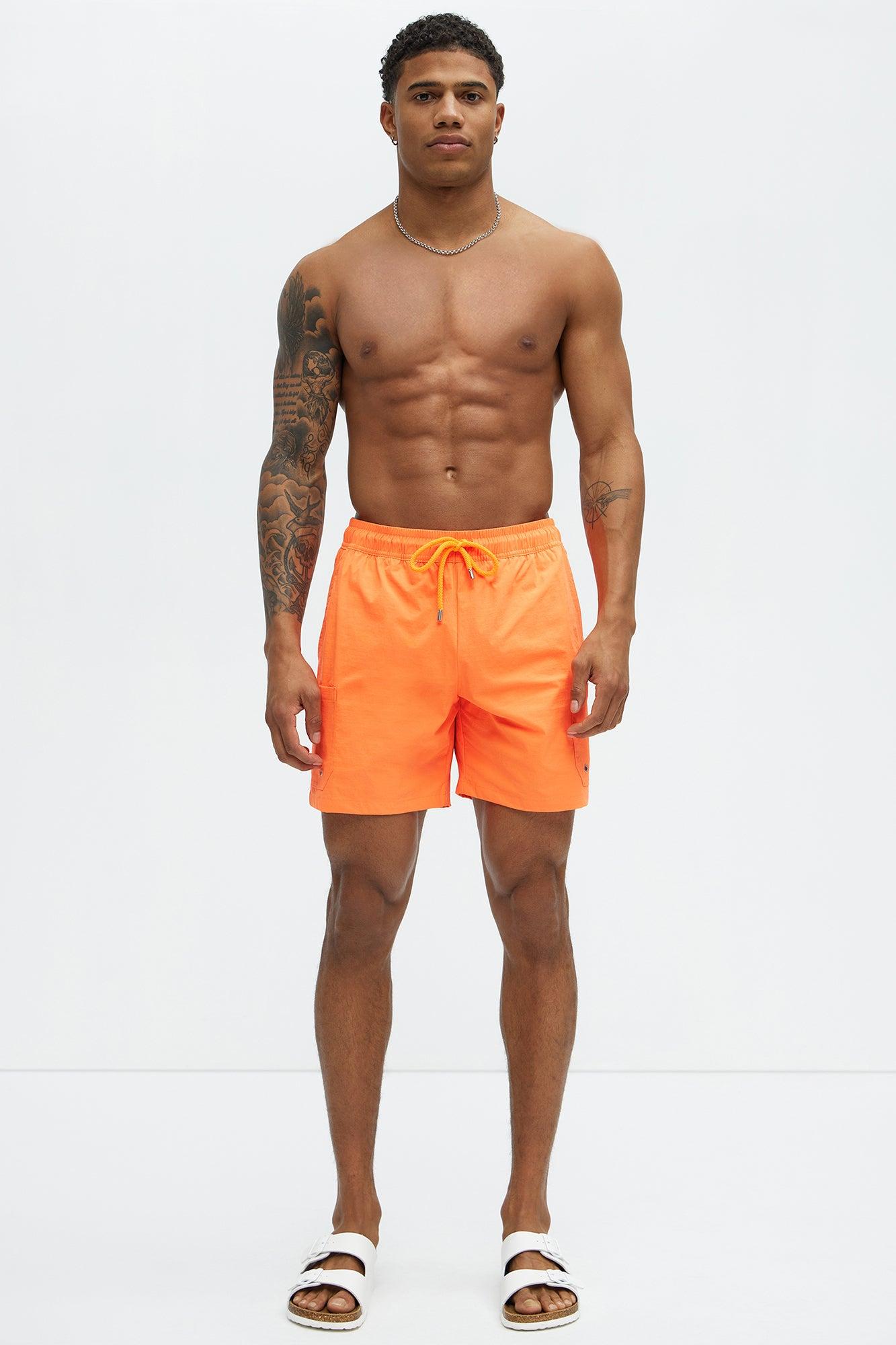 Keeping It Solid Velcro Swim Classic Trunk - Orange Product Image