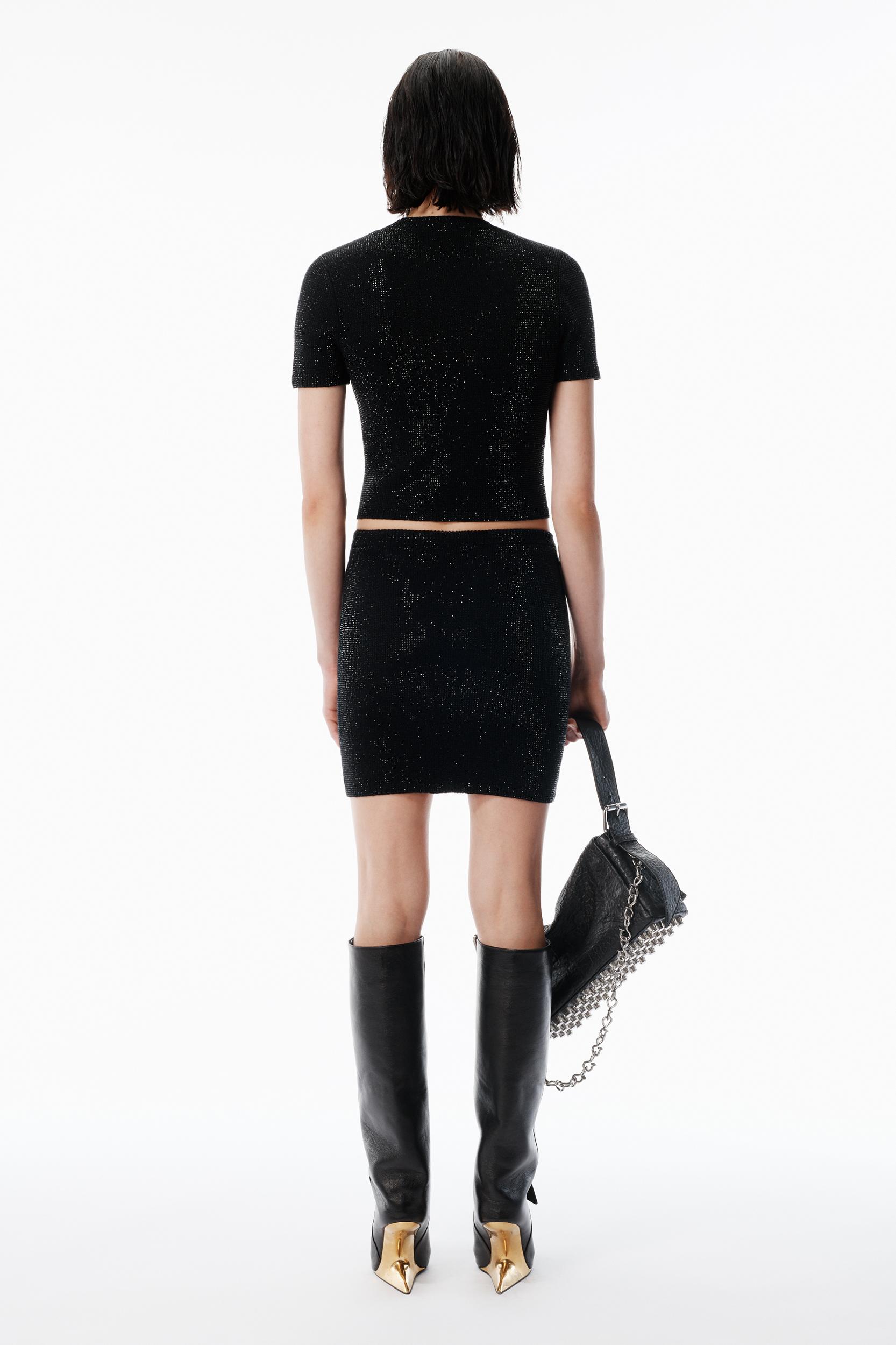 Black Wool-blend Hotfix Logo Tee Product Image