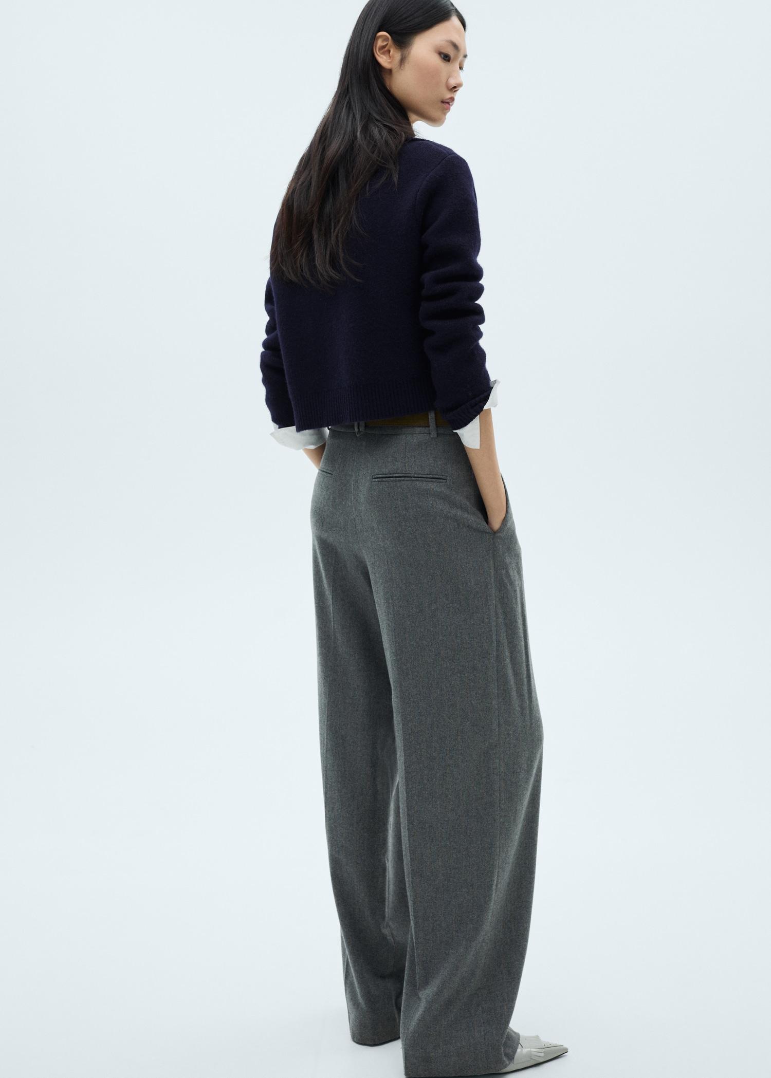 Double-breasted wool jacket - Women | MANGO USA Product Image