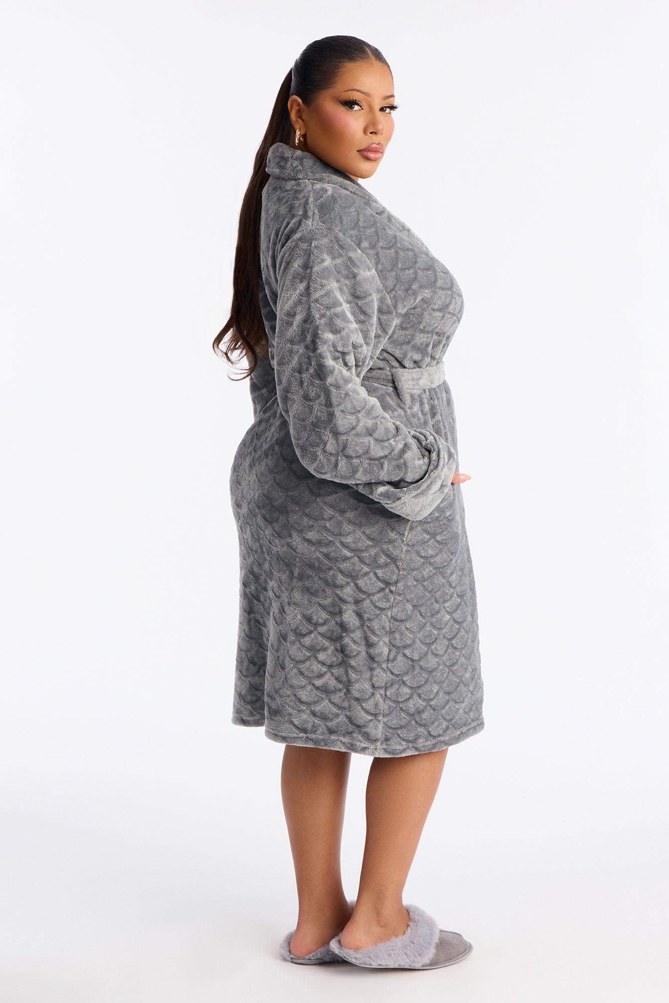 Night And Day Plush PJ Robe - Grey Female Product Image