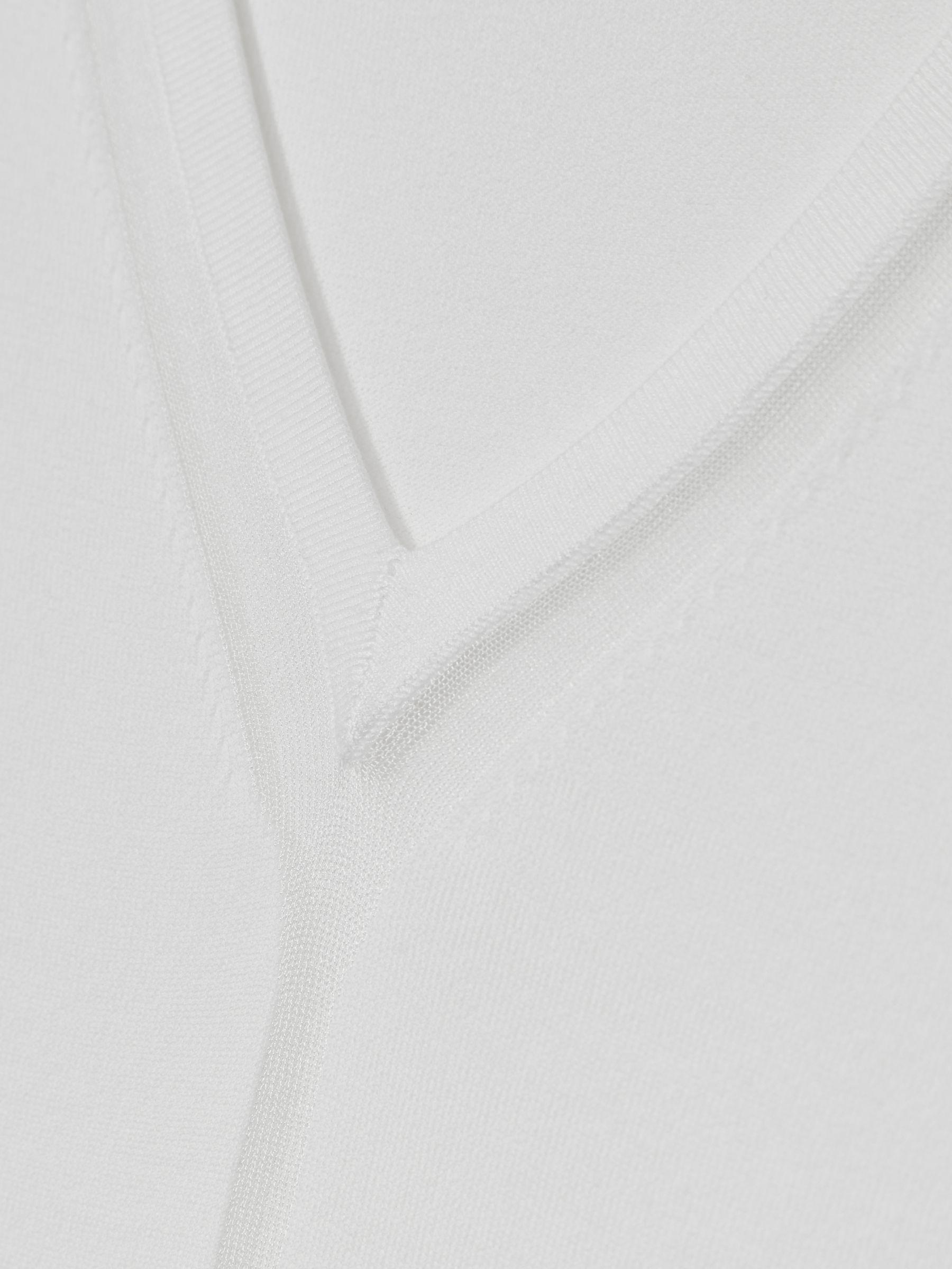 Sheer-Detail V-Neck Top in White Product Image