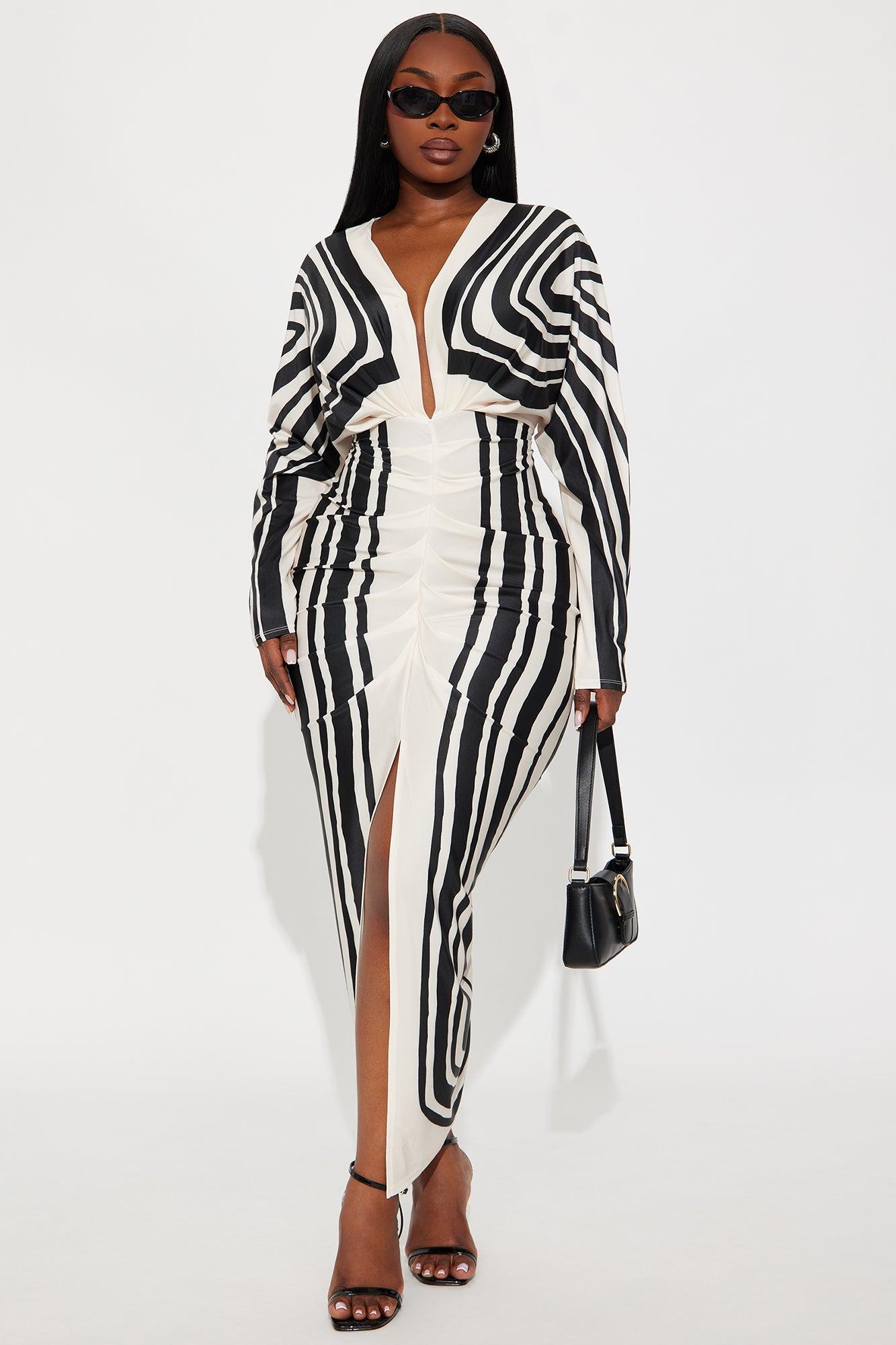 Camellia Maxi Dress - Black/White Female Product Image