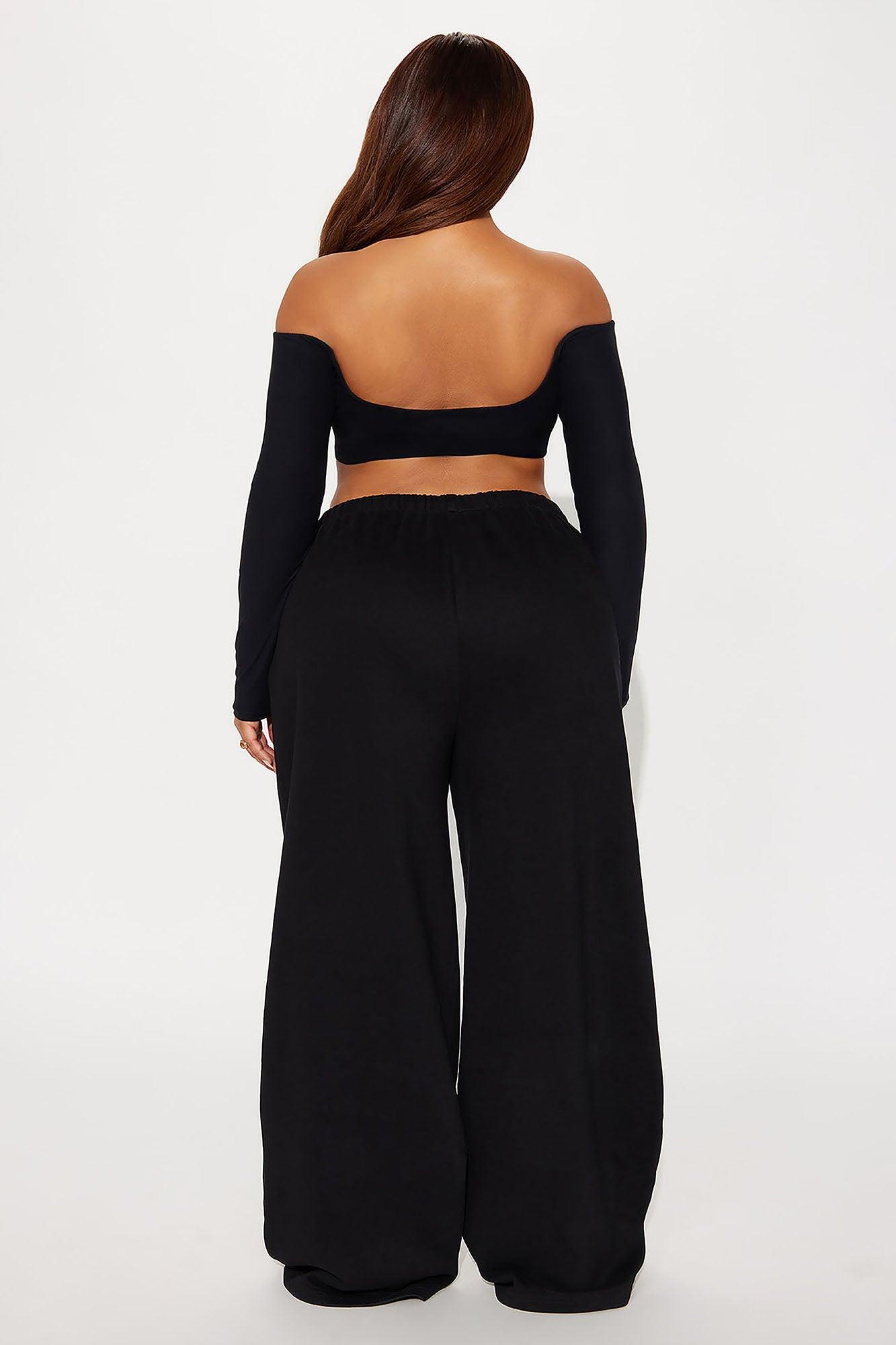 Second Skin Off Shoulder Cropped Top - Black Female Product Image